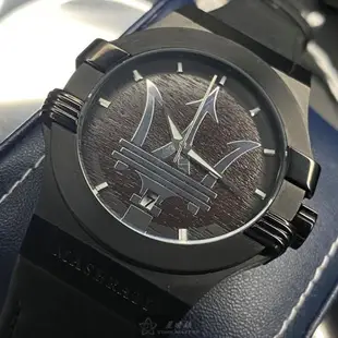 MASERATI手錶, 男女通用錶 42mm 黑六角形精鋼錶殼 深咖啡木紋, 大三叉錶面款 R8851108026