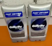 2 Gillette Clear Gel Arctic Ice Men's Fast Drying Deodorant Antiperspirant 4 Oz