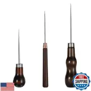 3 Pack Awl Tool Set Scratch Awl Tool with Wooden Handle Gourd Shape Pin Punch