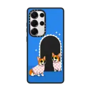 Galaxy S25 Ultra Impact Magnetic Case Checkered Corgi Mirror