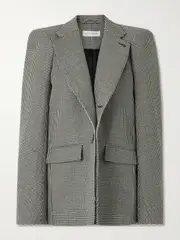 [Marie Adam-Leenaerdt] Marie Adam-Leenaerdt - Houndstooth Wool Blazer - Black - FR 34 FR 34 Black