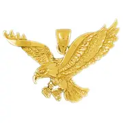 14K Gold Bald Eagle Pendant
