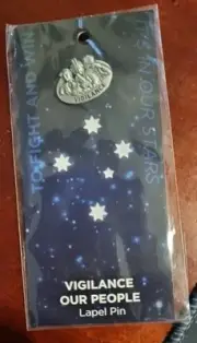 Vigilance Our People Lapel Pin On Card Australian Army Navy Air Force