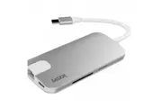 Laser USB Type C to USB-3.0 USB-C Micro SD Card Reader HDMI w Ethernet Silver