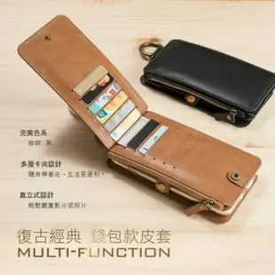 LOUIS 錢包手機皮套 OPPO R9S 可拆開分離 兩用 棕色