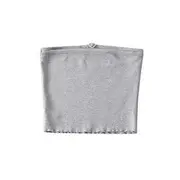 Plain Heart Buckled Tube Top Light Gray - M