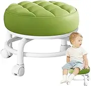 Small Rolling Stool - Rotating Stool Chair, Rolling Vanity Stool 360° Rolling | Adjustable Rotatable Swivel Stool with Wheels, Rotatable Swivel Saddle Stool for Kitchen, Spa, Bar, Home