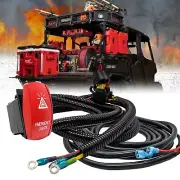 10ft Power Busbar Wire Harness Emergency Lights On/Off Red Rocker Switch Can-Am