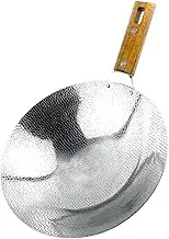 FIXOSHEE Stir-Fried Pork Pot Wok Frying Pan Cookware Wok Deep Cooking Wok Hammered Steel Pan Fry Wok Pans Wok Stir Fry Pan with Stainless Wok Pan Stainless Frying Pan Frying Pot Woks Wood