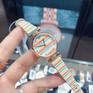 ARMANI 阿曼尼女錶 28mm 玫瑰金圓形精鋼錶殼 幾何立體圖形中二針顯示錶面款 AR00059