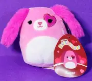 Squishmallows Valentine's Day Sager the Pink Cocker Spaniel Dog Puppy 4" NWT