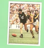 1983 SCANLENS VFL STICKER - #6 KEN HUNTER, CARLTON BLUES