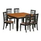 7 PC Dining room set-Dining Table and 6 Wooden Dining Chairs