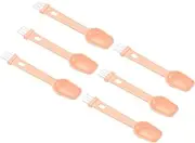 uxcell Coffee Espresso Brush 6 Pack 2 in 1 White Coffee Grinder Cleaning Brush with Pink Spoon