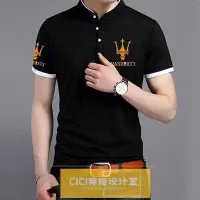 在飛比找Yahoo!奇摩拍賣優惠-新品 【XIAO】（小偉時尚精品男裝館）T恤男短袖立領純棉修