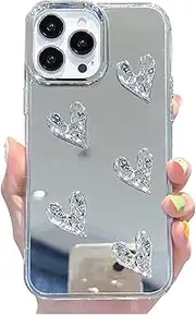[HAOFUGUI] Case for Samsung Galaxy A70 / A70s, 3D Bling Heart & Bow Design, Soft TPU + Hard PC Slim Case, Stylish Shockproof Protective Cover-AX