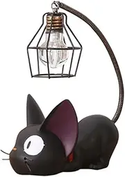 Resin Cat Design lamp Creative Night Light Table Bedside Lamps for Reading (Iron Wire Lampshade,3.1 x 4.7 x 6.7Inch)