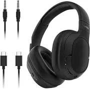Belkin SoundForm Isolate Noise-Cancelling Over-Ear Headphones, Hybrid Active Noise-Cancelling, Wireless, Bluetooth w/ 60H Playtime, Deep Bass, CloudCushion Ear Cups for Travel, Home, or Office - Black