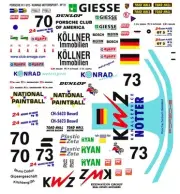 #70 Konrad Motorsports Porsche GT2 1998 1/32nd Scale Slot Car Watreslide Decals
