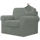 CHUN YI 3 Piece Armchair Sofa Cover, Stretch 1 Seater Couch Slipcover with 1 ...