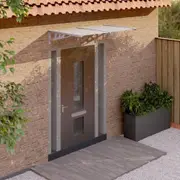 Outdoor Door Awning Window Canopy Cover Rain Shield Sun Shade 152x90cm Grey