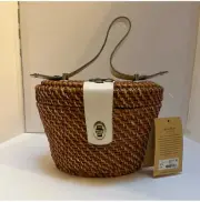 Patricia Nash Natural White Caselle Spring Wicker Satchel Basket Summer Bag