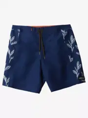 Quiksilver Waterman Men's 38 Board Shorts Cliffside Ginger Blue Boardshort