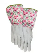 WOMEN Ladies LONG SLEEVE Garden hand GLOVES Leather rose pruning cactus one size