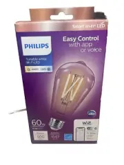 Philips Light Bulb 60w Smart Tunable WiFi LED 1-Pack ST19 Filament E26 Base