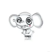 Silver plating Cute Elephant Charm for Women Bracelet DIY Jewelry