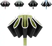 BAODINI Inverted UV Umbrella for Rain and Sun Medium Size UPF 50+ Rverse Compact Umbrella Auto Open Close