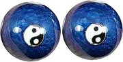 Baoding Balls Yin-Yang Chinese Meditation Hand Massage Ball Tai Chi Enamel Health Stress Relieve Finger Exercise Ball with Case for Senior