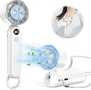2024 Portable Handheld Fan with Cooling Plate,Powerful Mini Fan Rechargeable, Up to 12 hours of Continuous Use and 20 FT/S for Handheld/Neck-Mounted/Desktop,LED,DC Motor,Cooling Gifts for Outdoor