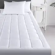 Soft 1000GSM Fully Fitted Mattress Topper Mattress Pad Underlay Queen Double King Single