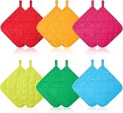 Bokon Cotton Pot Holders for Kitchen Heat Resistant Potholders for Kitchens Multi Color Square Pads with Hanging Loops for Cooking Baking Oven Pans Trivet Woman Chef, 7 x 7 Inch(Multicolor,12 Pcs)