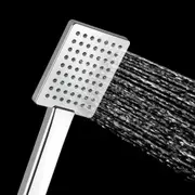 Bathroom Square Chrome ABS Plastic Hand Held Shower Rose Spray Head WELS
