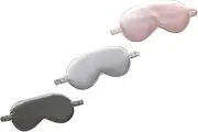 NIYANGLE 3Pcs Breathable Silk Sleeping Eye Mask Soft Comfortable Travel Blindfold Light Blocking Design for and Relaxation for Long Flights and Napping