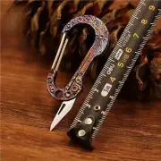 Handmade Titanium Alloy Key Chain Carabiner Folding Knife Outdoor Multi Tool