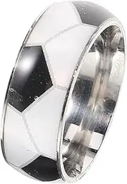 GANAZONO Titanium Steel Football Pattern Ring for Men Durable Fashion Accessory for Daily Wear Parties and Special Occasions for Engagement Weddings and Holidays