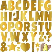 12 Sheets Letter Stickers Bulletin Board Letters Classroom Alphabet Poster Board Letters for Bulletin Board Display School Home Decor(Gold,4 Inch)