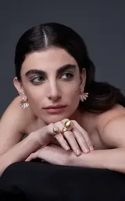 [Nada Ghazal] Lotus Courage 18K Yellow Earrings