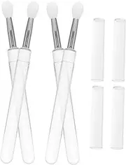 Beavorty Dustproof Silicone Lip Brush Set Makeup Brush Set Lipstick Applicator Eyeshadow Brush Easy to Carry for Travel