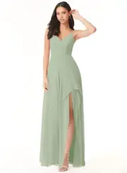 Azazie Collette JBD Dress Agave Green Size J14 NWT