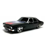 DDA 1:24 Scale Holden HQ Custom Light Up Matte Black Plastic Model Car