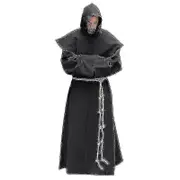 S-5xl Renaissance Monk Clergy Habit Scapular Friar Costume Religious Saint Gown Robe Men Priest Hood Blue XXXL