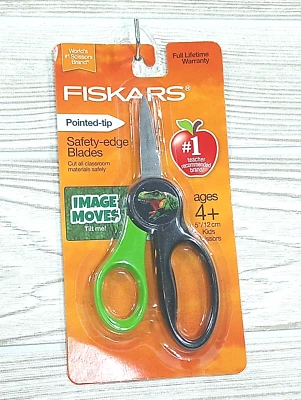 NEW Fiskars T-Rex Moving Image Kids Scissors Safety-Edge Pointed Tip Ages 4+