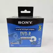 Sony 8cm DVD-R with Hangtab 5 Pack - 5DMR30R1H Handycam DVD Recordable Camera