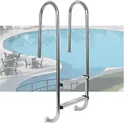 Stainless Steel Pool Ladder,Heavy Duty Above Ground Pool Steps,3-Step Double Handrails Stairs,for Backyard Pool Home,Bearing Weight 250kg(2 Steps)