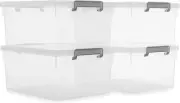 Citylife 33 Qt. Plastic Storage Bins with Lids Large Stackable Storage Container