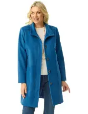 [Fella Hamilton] Zarina Concealed Placket Coat in Petrol